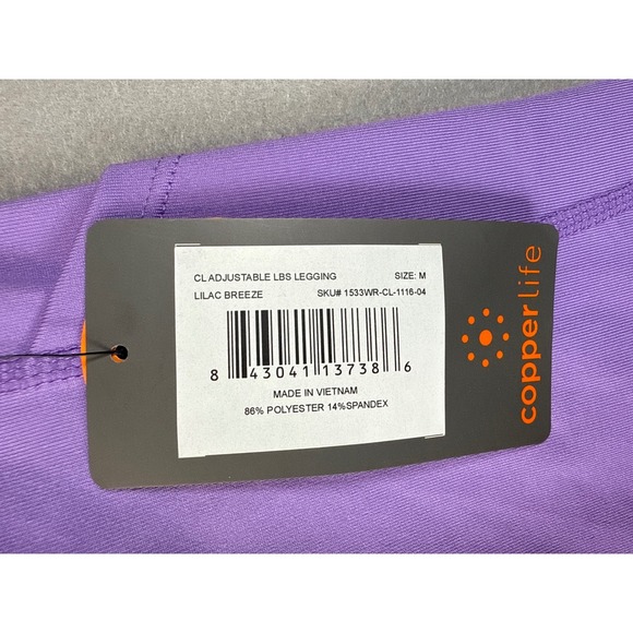 NWT Copper Life Lilac Breeze Adjustable Waist Leggings Womens Size M Workout Gym - Picture 4 of 14